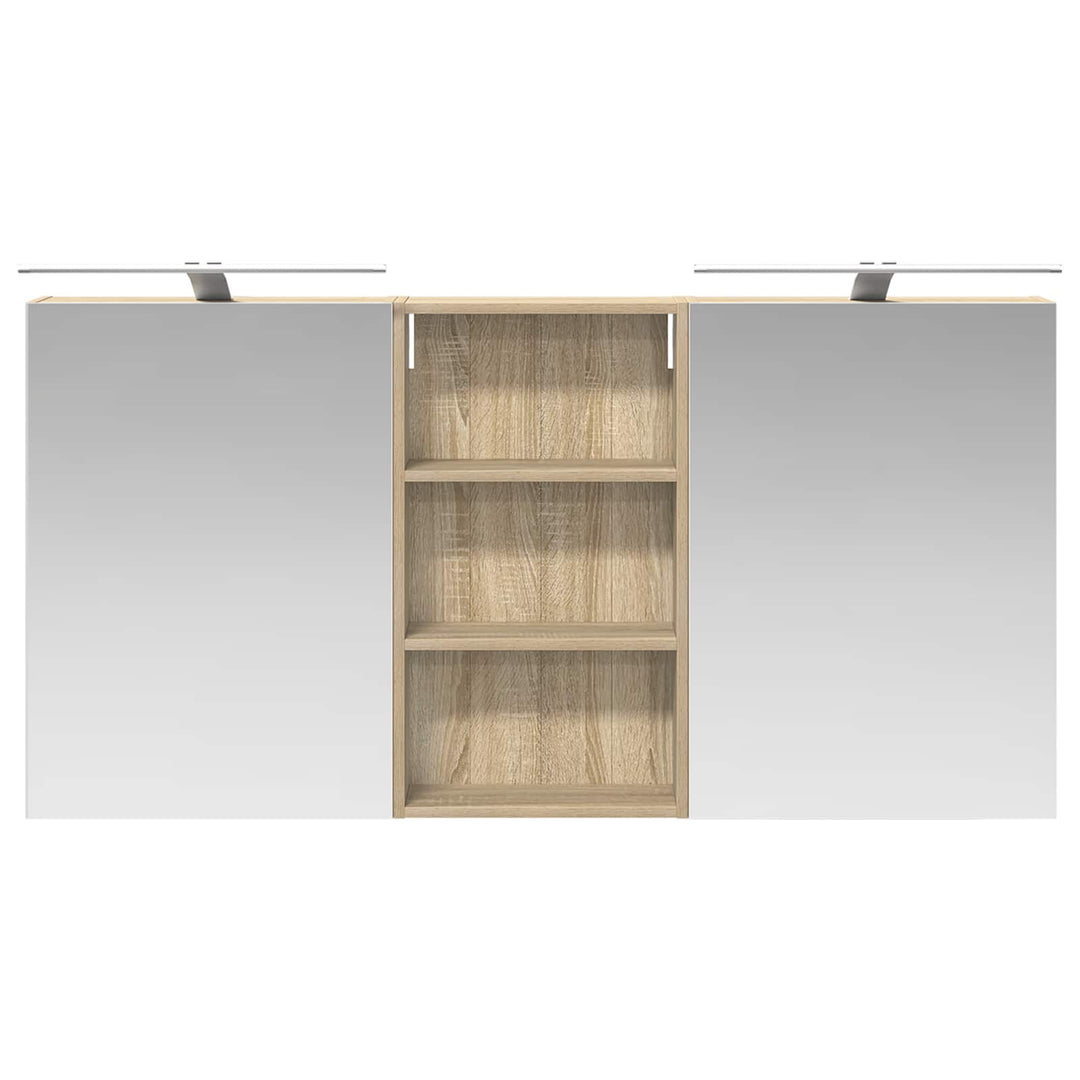 Badeværelsesskabsæt 3 pcs 140 x 14,5 x 70 cm Konstrueret træ