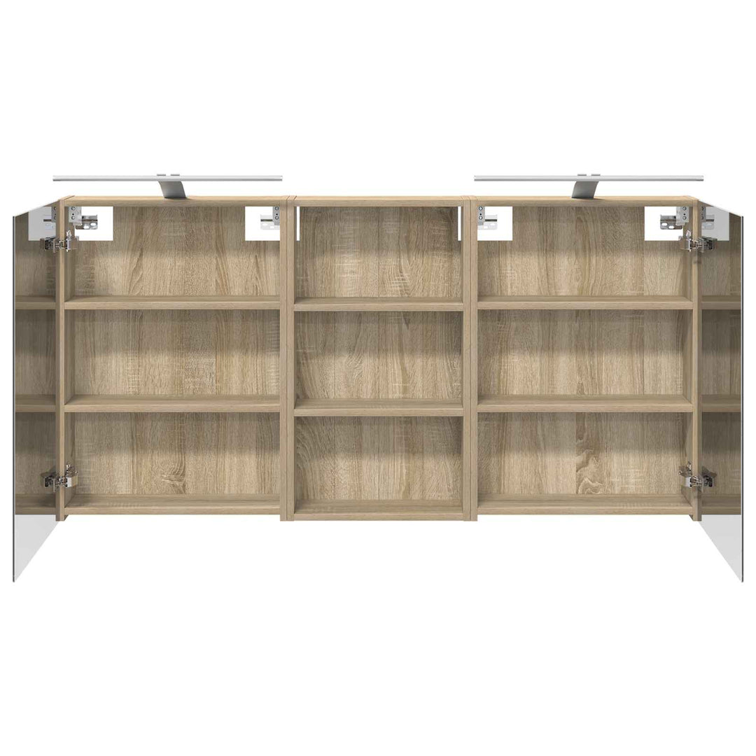 Badeværelsesskabsæt 3 pcs 140 x 14,5 x 70 cm Konstrueret træ