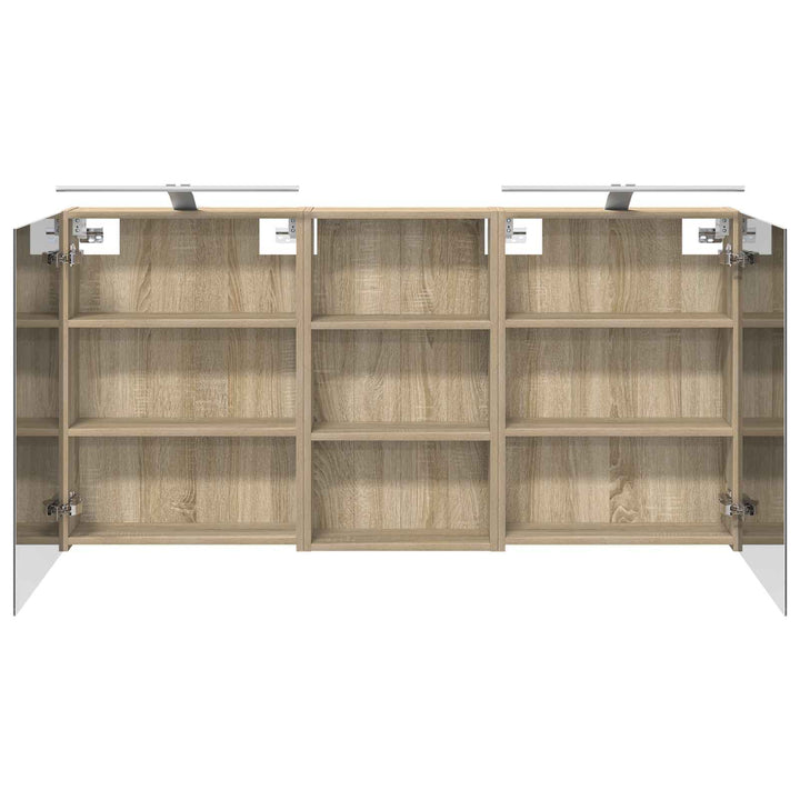 Badeværelsesskabsæt 3 pcs 140 x 14,5 x 70 cm Konstrueret træ
