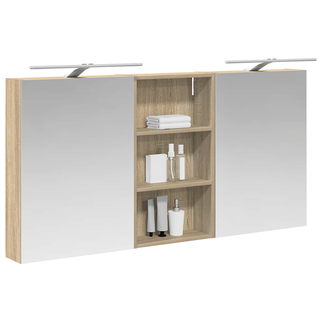 Badeværelsesskabsæt 3 pcs 140 x 14,5 x 70 cm Konstrueret træ