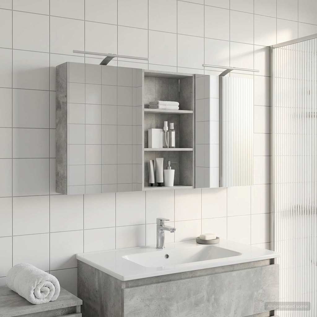 Badeværelsesskabsæt 3 pcs 140 x 14,5 x 70 cm Konstrueret træ