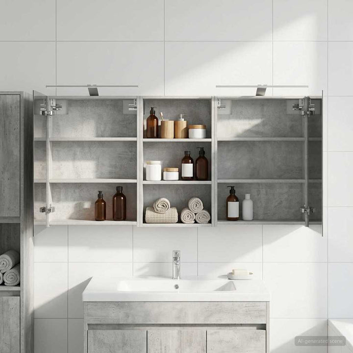 Badeværelsesskabsæt 3 pcs 140 x 14,5 x 70 cm Konstrueret træ