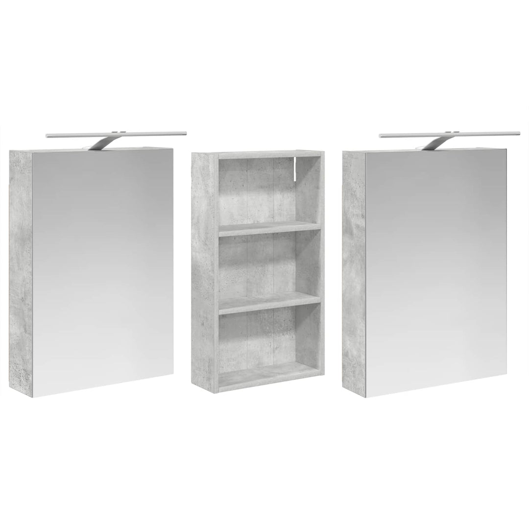 Badeværelsesskabsæt 3 pcs 140 x 14,5 x 70 cm Konstrueret træ