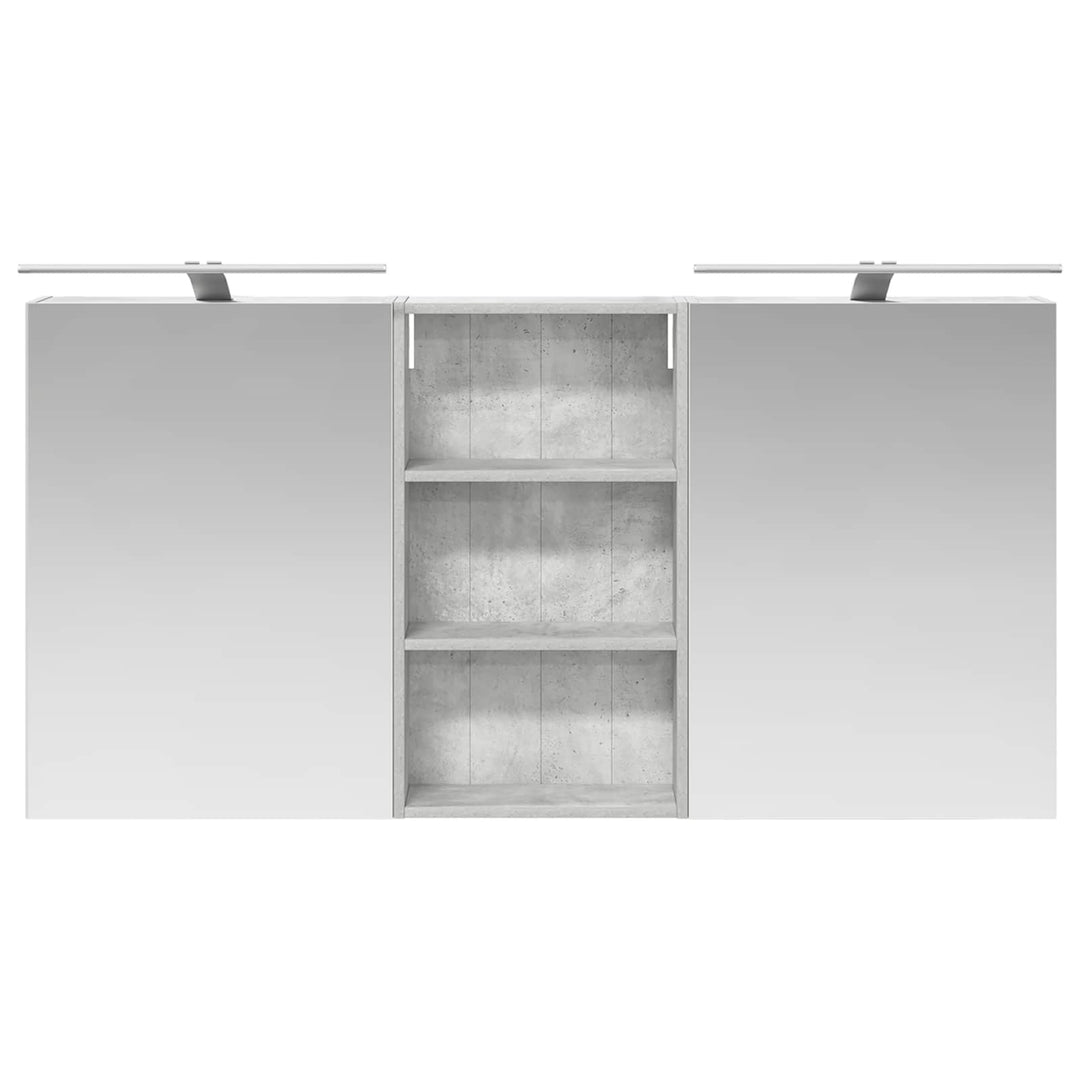 Badeværelsesskabsæt 3 pcs 140 x 14,5 x 70 cm Konstrueret træ