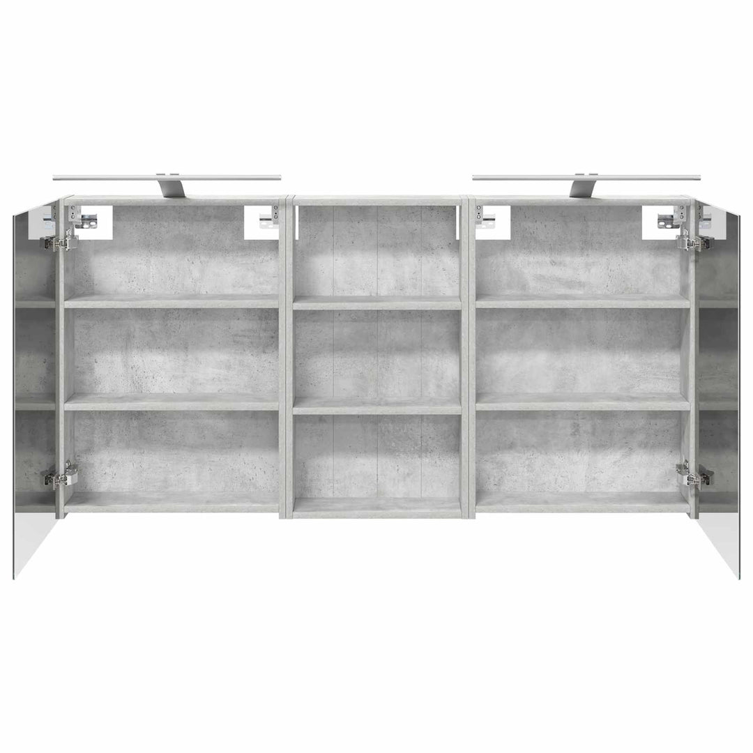 Badeværelsesskabsæt 3 pcs 140 x 14,5 x 70 cm Konstrueret træ