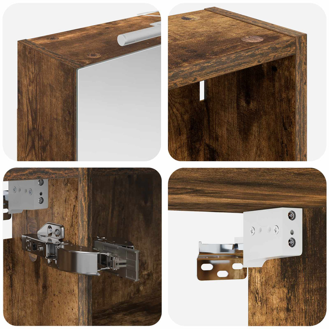 Badeværelsesskabsæt 3 pcs 140 x 14,5 x 70 cm Konstrueret træ