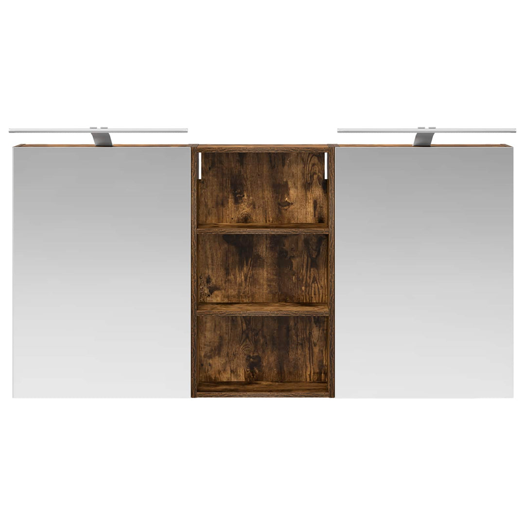 Badeværelsesskabsæt 3 pcs 140 x 14,5 x 70 cm Konstrueret træ