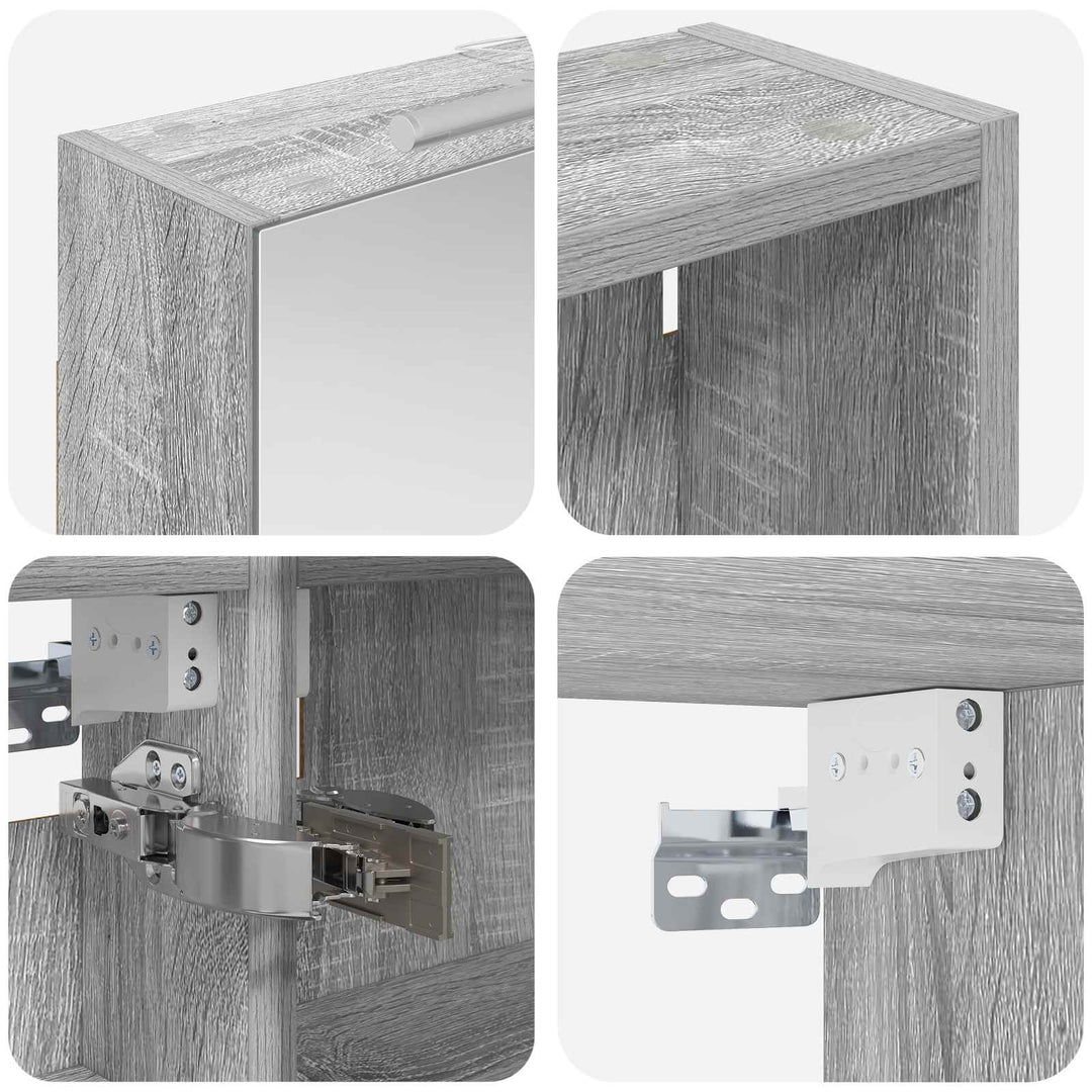 Badeværelsesskabsæt 3 pcs 140 x 14,5 x 70 cm Konstrueret træ