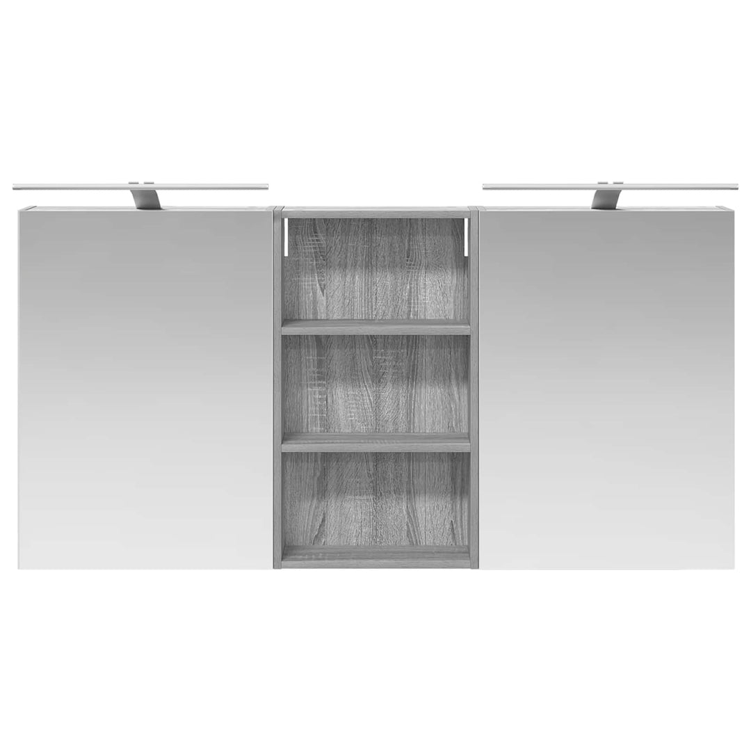 Badeværelsesskabsæt 3 pcs 140 x 14,5 x 70 cm Konstrueret træ