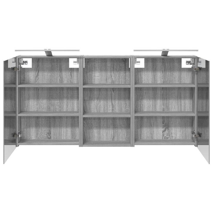 Badeværelsesskabsæt 3 pcs 140 x 14,5 x 70 cm Konstrueret træ