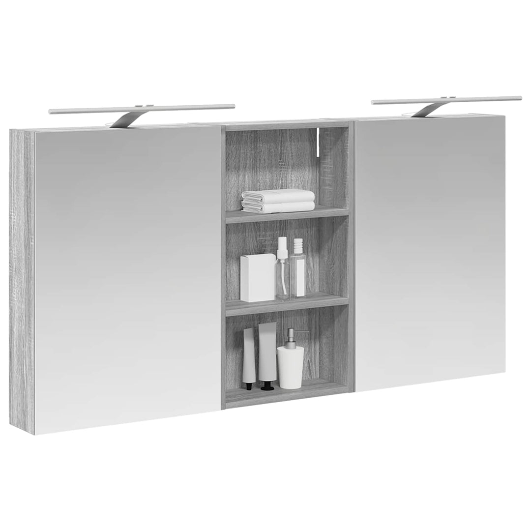 Badeværelsesskabsæt 3 pcs 140 x 14,5 x 70 cm Konstrueret træ