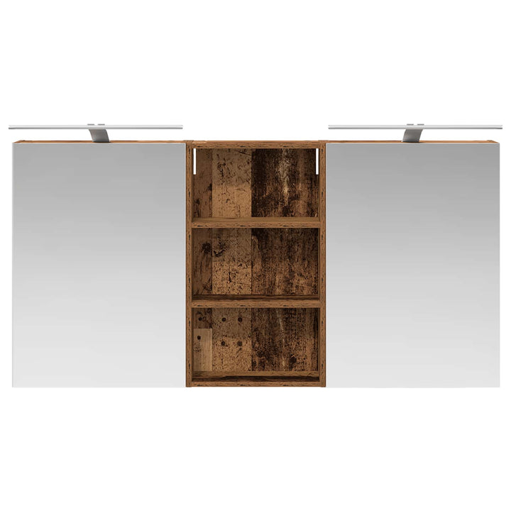 Badeværelsesskabsæt 3 pcs 140 x 14,5 x 70 cm Konstrueret træ