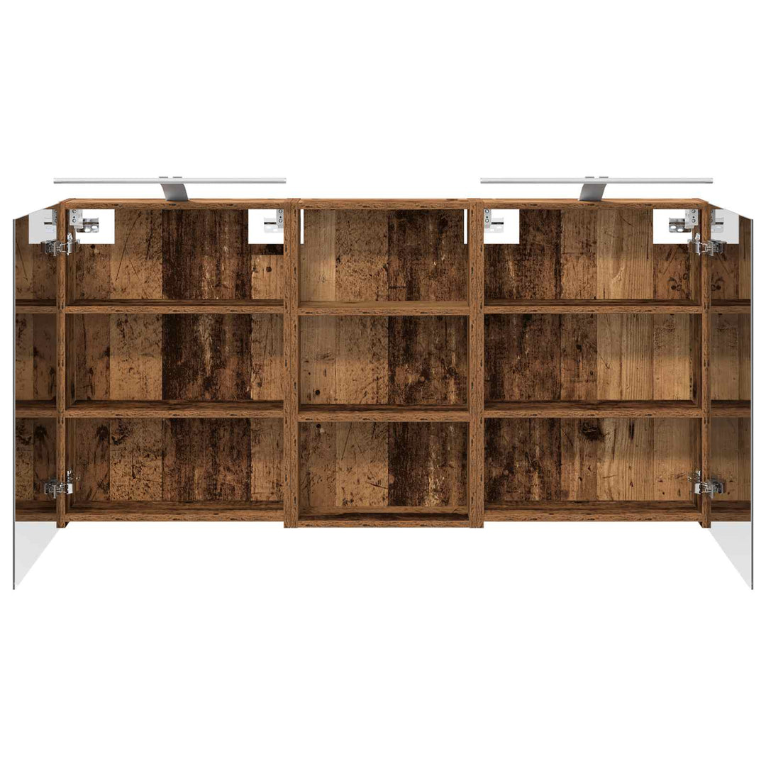 Badeværelsesskabsæt 3 pcs 140 x 14,5 x 70 cm Konstrueret træ