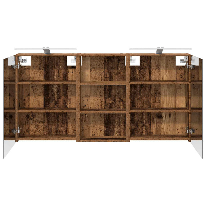 Badeværelsesskabsæt 3 pcs 140 x 14,5 x 70 cm Konstrueret træ