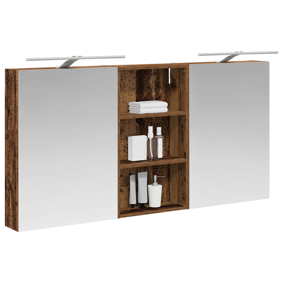 Badeværelsesskabsæt 3 pcs 140 x 14,5 x 70 cm Konstrueret træ