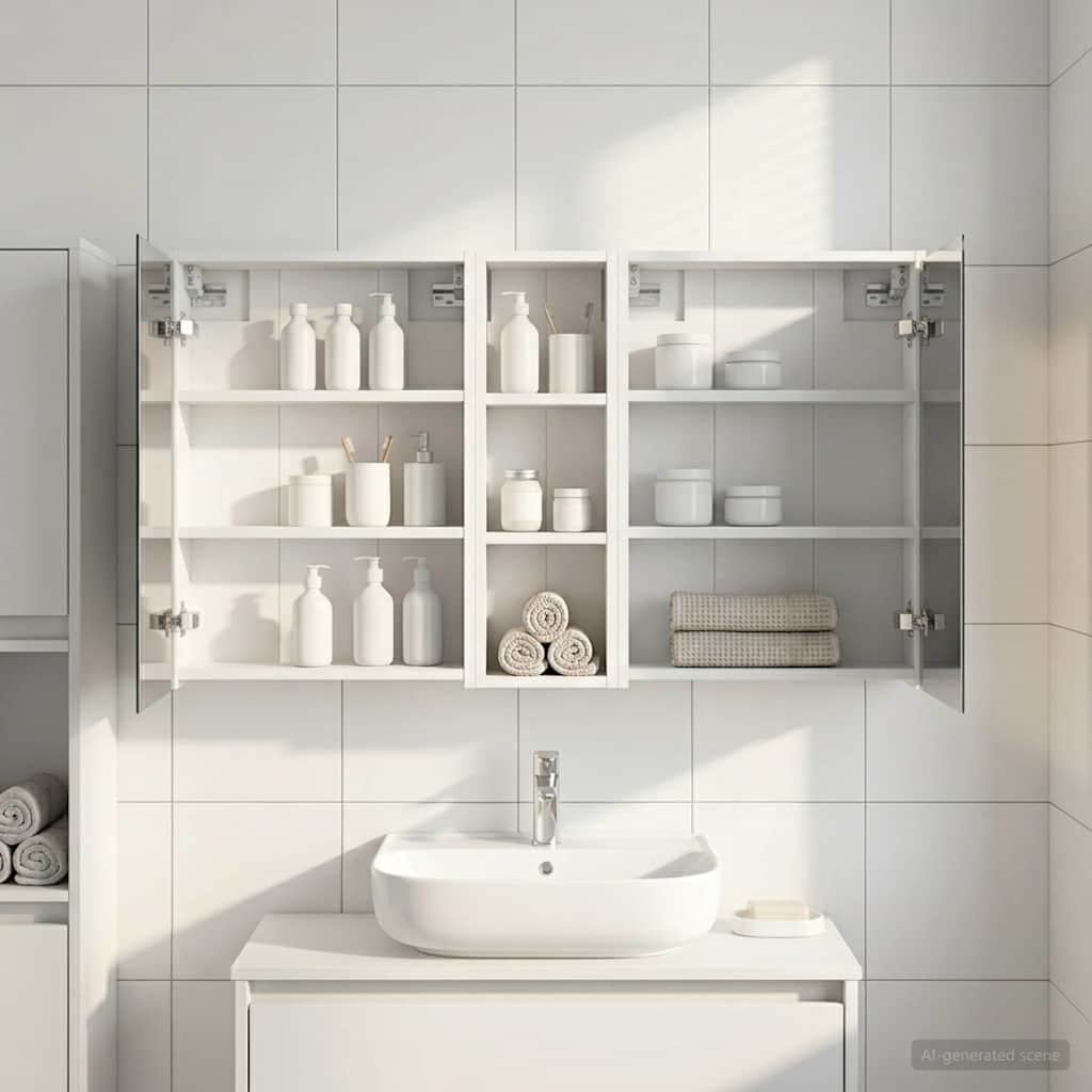 Badeværelsesskabsæt 3 pcs 106 x 16 x 62,5 cm Konstrueret træ