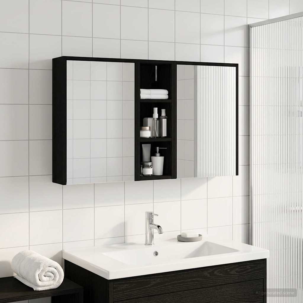 Badeværelsesskabsæt 3 pcs 106 x 16 x 62,5 cm Konstrueret træ