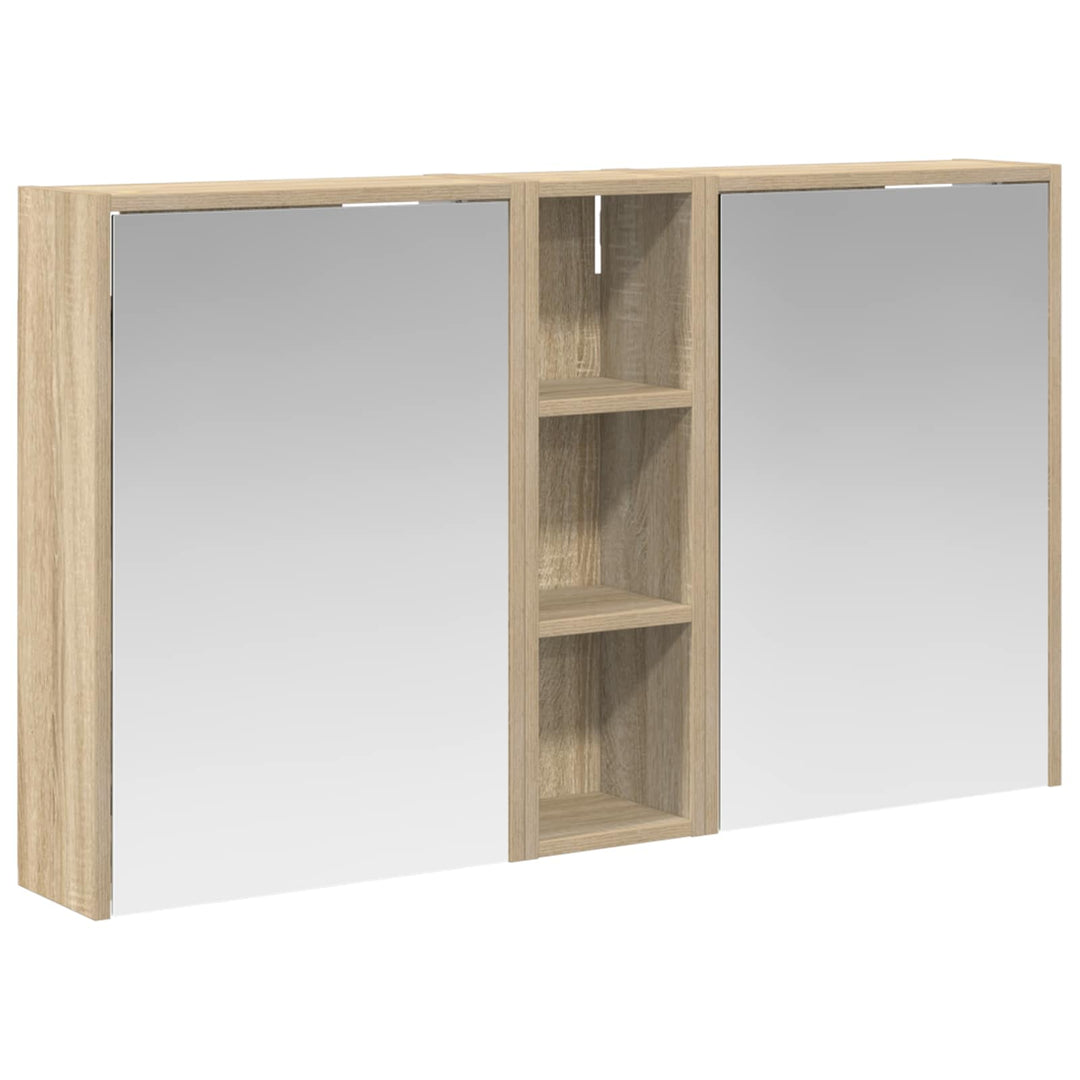 Badeværelsesskabsæt 3 stk. 106 x 16 x 62,5 cm Konstrueret træ