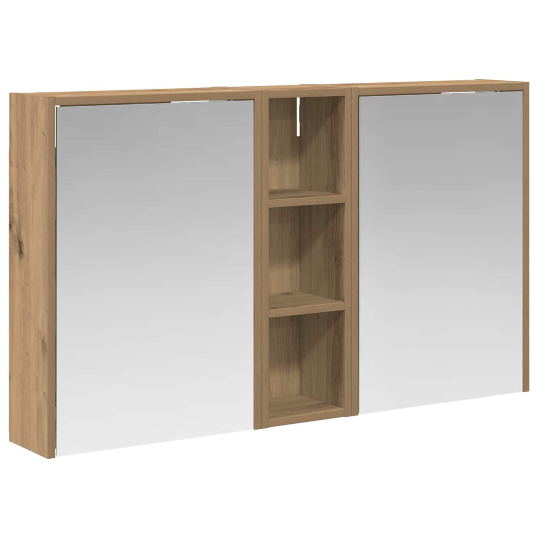 Badeværelsesskabsæt 3 stk. 106 x 16 x 62,5 cm Konstrueret træ