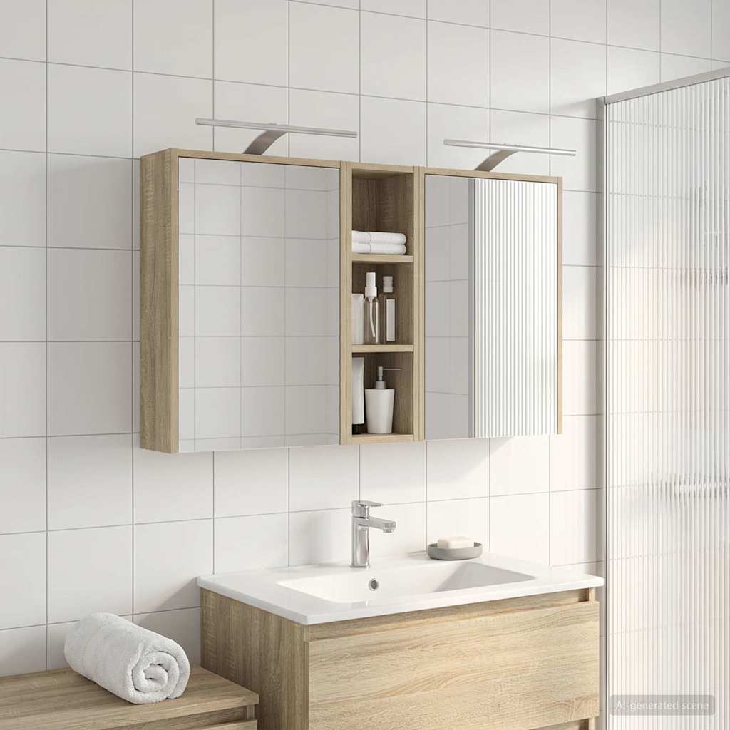 Badeværelsesskabsæt 3 pcs 106 x 16 x 62,5 cm Konstrueret træ
