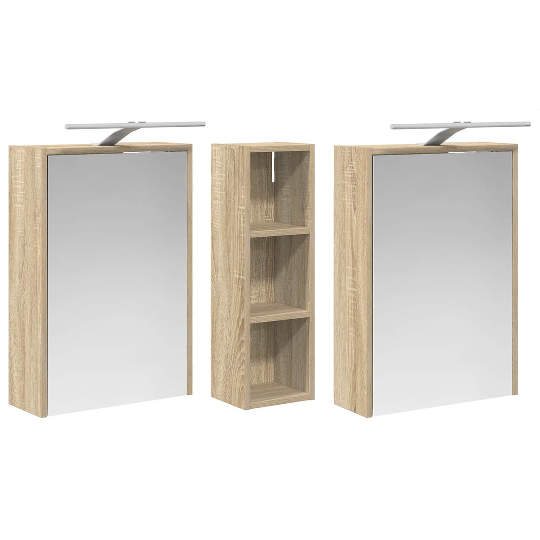 Badeværelsesskabsæt 3 pcs 106 x 16 x 62,5 cm Konstrueret træ