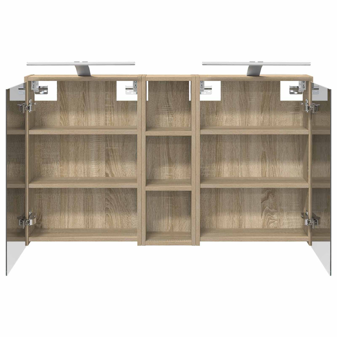 Badeværelsesskabsæt 3 pcs 106 x 16 x 62,5 cm Konstrueret træ