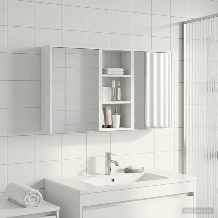 Badeværelsesskabsæt 3 pcs 116 x 16 x 62,5 cm Konstrueret træ