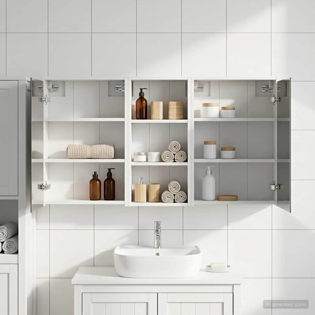 Badeværelsesskabsæt 3 pcs 116 x 16 x 62,5 cm Konstrueret træ