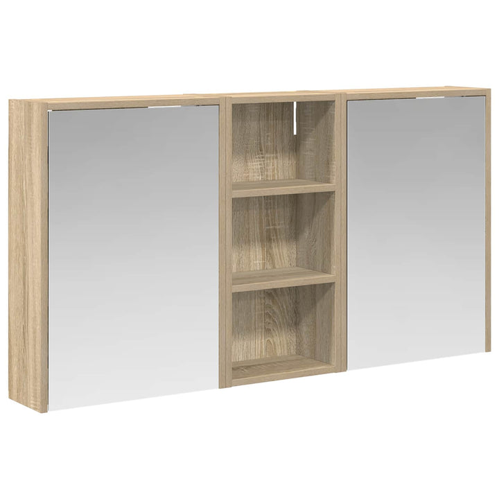 Badeværelsesskabsæt 3 stk. 116 x 16 x 62,5 cm Konstrueret træ