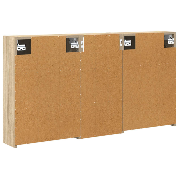 Badeværelsesskabsæt 3 stk. 116 x 16 x 62,5 cm Konstrueret træ