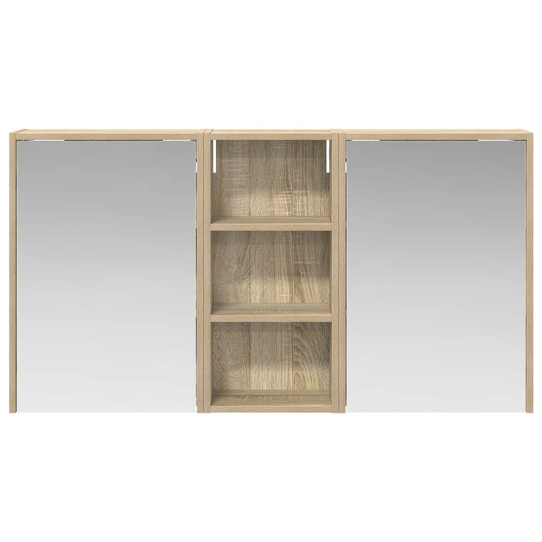 Badeværelsesskabsæt 3 stk. 116 x 16 x 62,5 cm Konstrueret træ