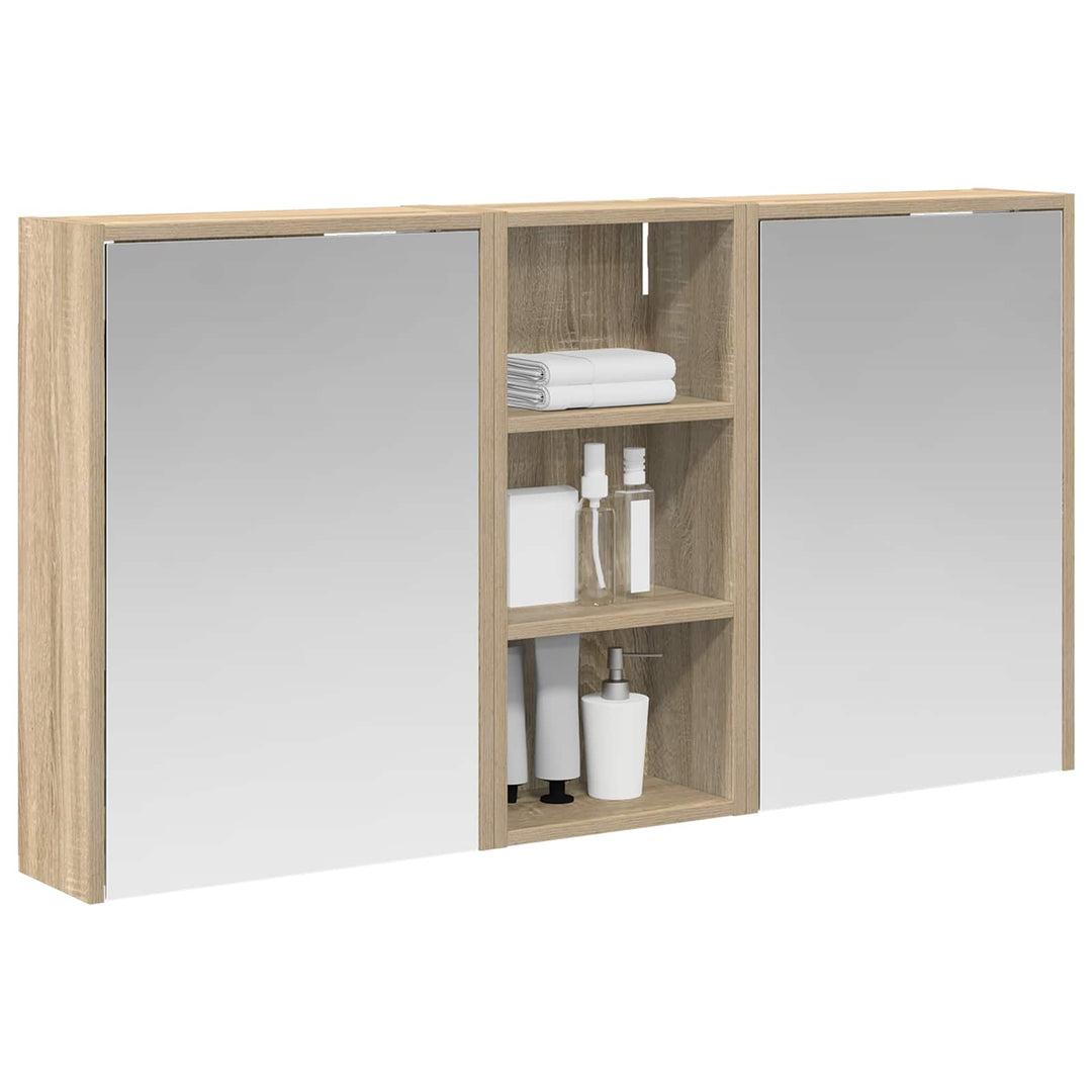Badeværelsesskabsæt 3 stk. 116 x 16 x 62,5 cm Konstrueret træ
