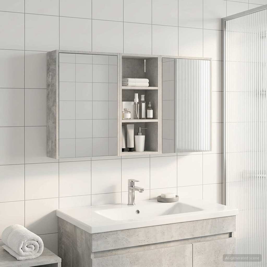 Badeværelsesskabsæt 3 pcs 116 x 16 x 62,5 cm Konstrueret træ