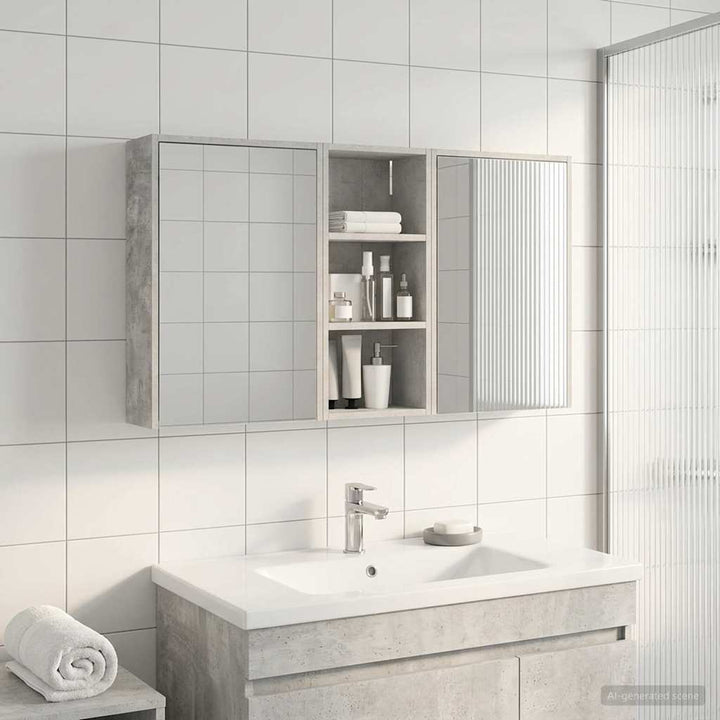 Badeværelsesskabsæt 3 pcs 116 x 16 x 62,5 cm Konstrueret træ