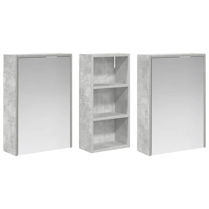Badeværelsesskabsæt 3 pcs 116 x 16 x 62,5 cm Konstrueret træ