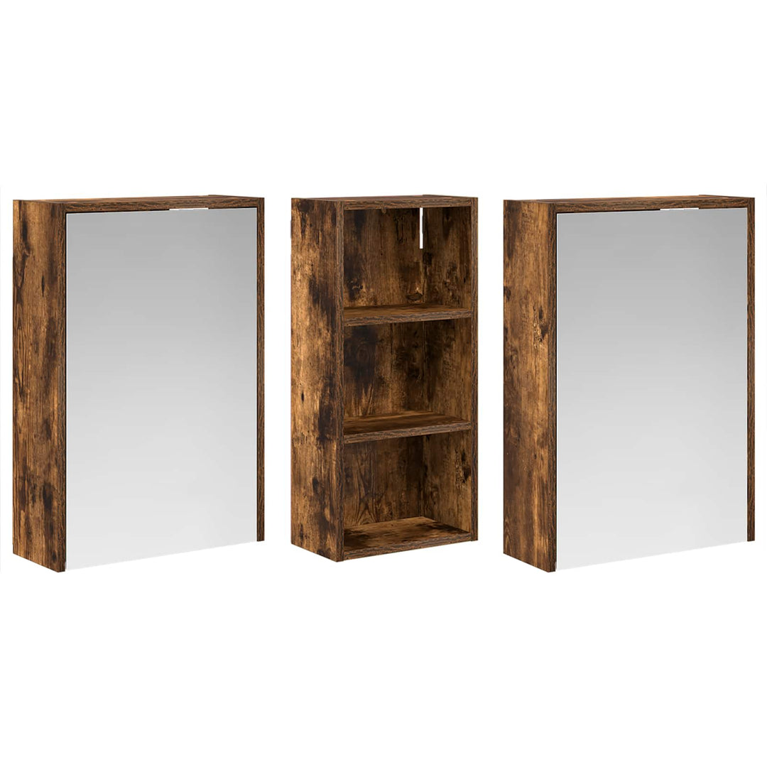 Badeværelsesskabsæt 3 pcs 116 x 16 x 62,5 cm Konstrueret træ