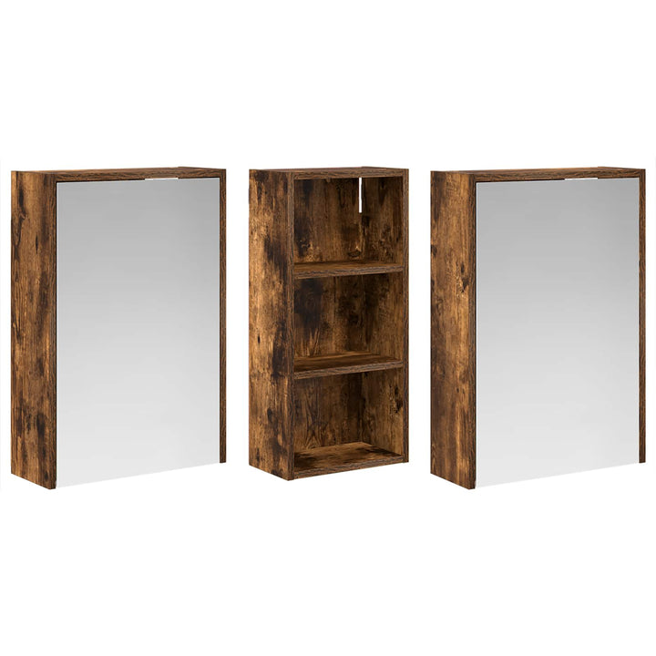 Badeværelsesskabsæt 3 pcs 116 x 16 x 62,5 cm Konstrueret træ