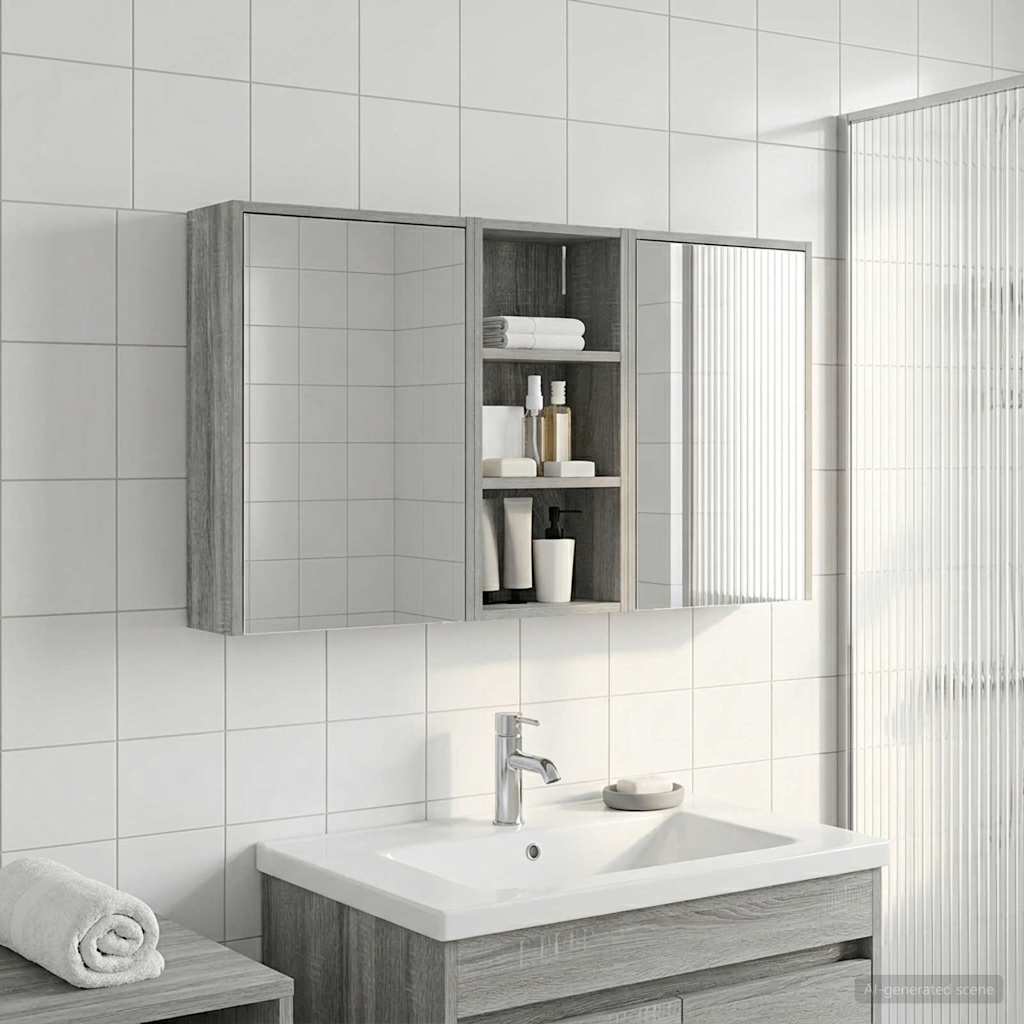 Badeværelsesskabsæt 3 pcs 116 x 16 x 62,5 cm Konstrueret træ