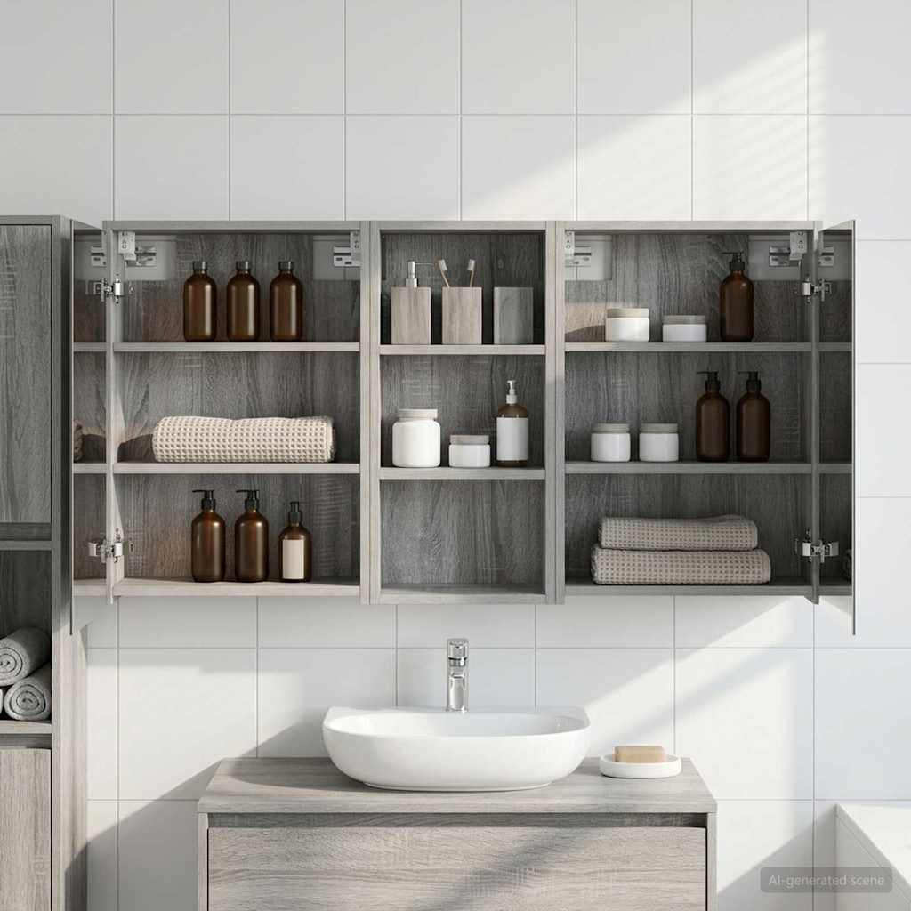 Badeværelsesskabsæt 3 pcs 116 x 16 x 62,5 cm Konstrueret træ