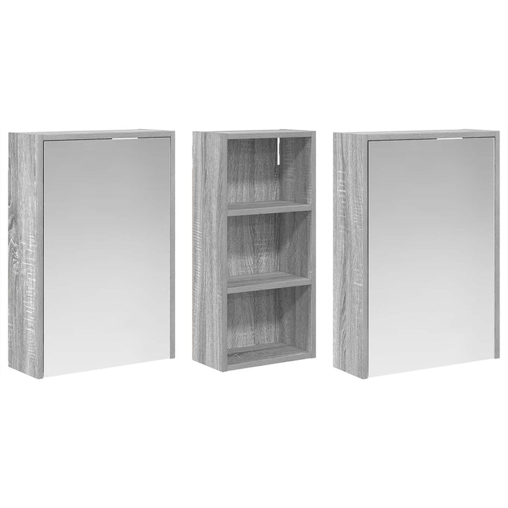Badeværelsesskabsæt 3 pcs 116 x 16 x 62,5 cm Konstrueret træ
