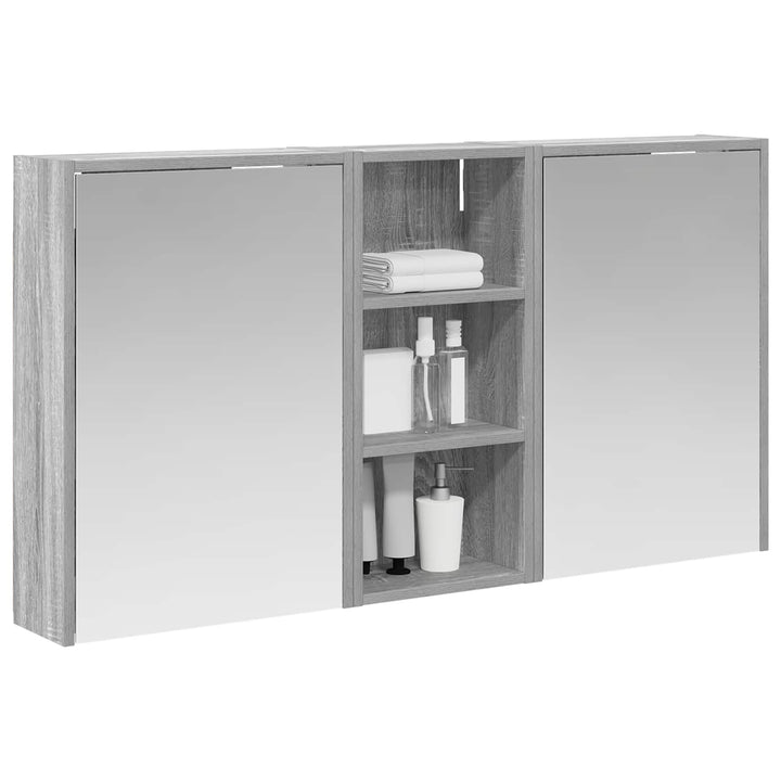 Badeværelsesskabsæt 3 pcs 116 x 16 x 62,5 cm Konstrueret træ