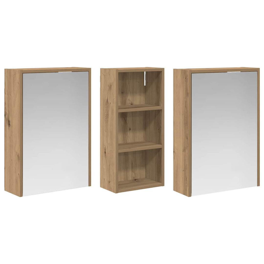 Badeværelsesskabsæt 3 pcs 116 x 16 x 62,5 cm Konstrueret træ