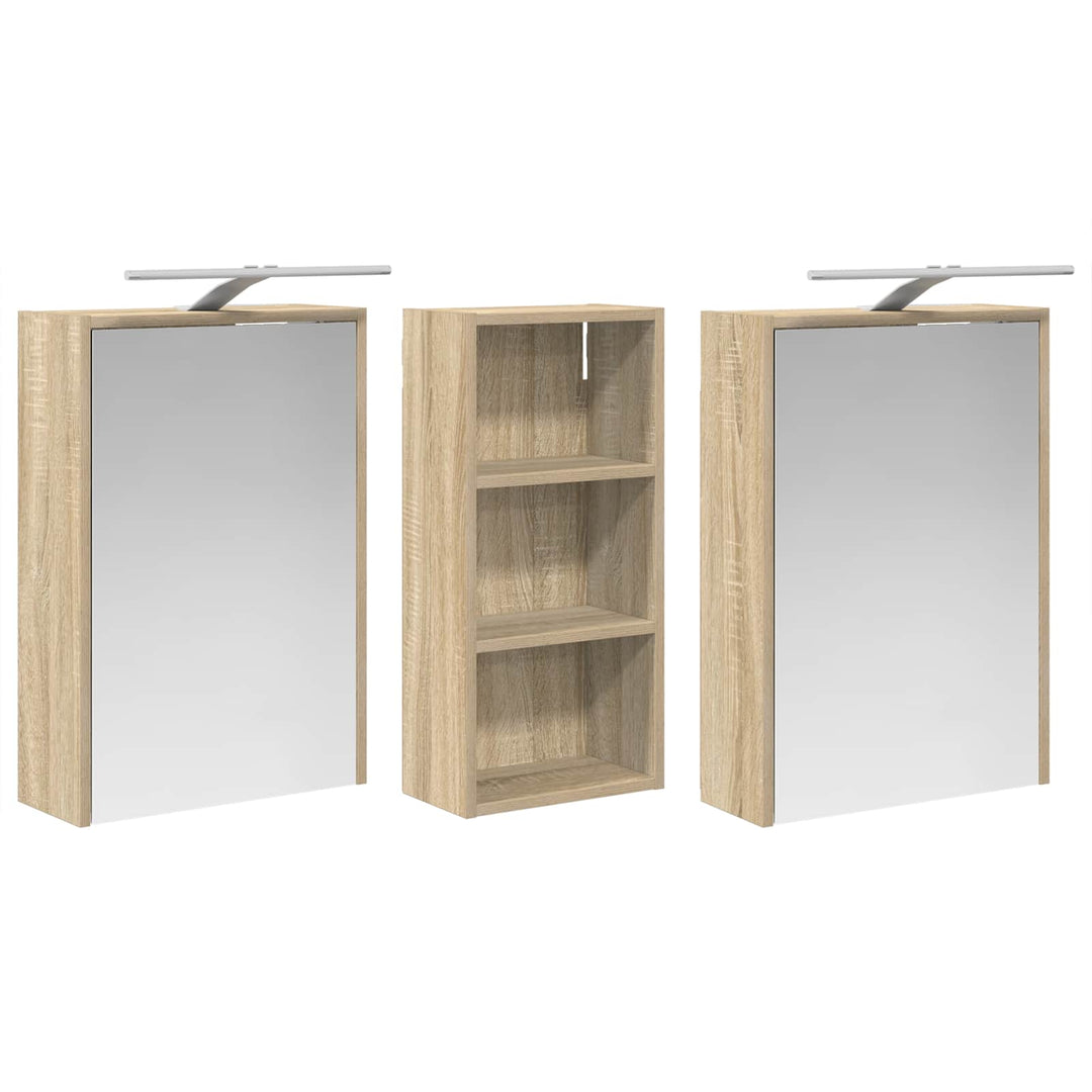 Badeværelsesskabsæt 3 pcs 116 x 16 x 62,5 cm Konstrueret træ