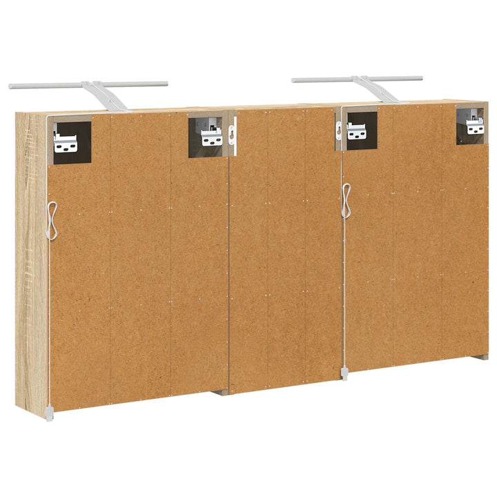 Badeværelsesskabsæt 3 pcs 116 x 16 x 62,5 cm Konstrueret træ