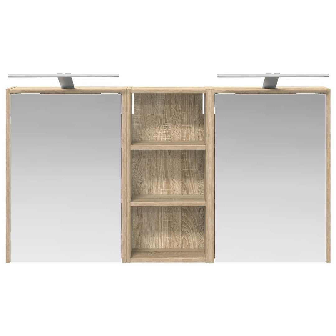 Badeværelsesskabsæt 3 pcs 116 x 16 x 62,5 cm Konstrueret træ