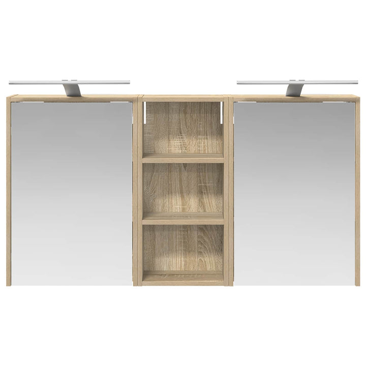 Badeværelsesskabsæt 3 pcs 116 x 16 x 62,5 cm Konstrueret træ