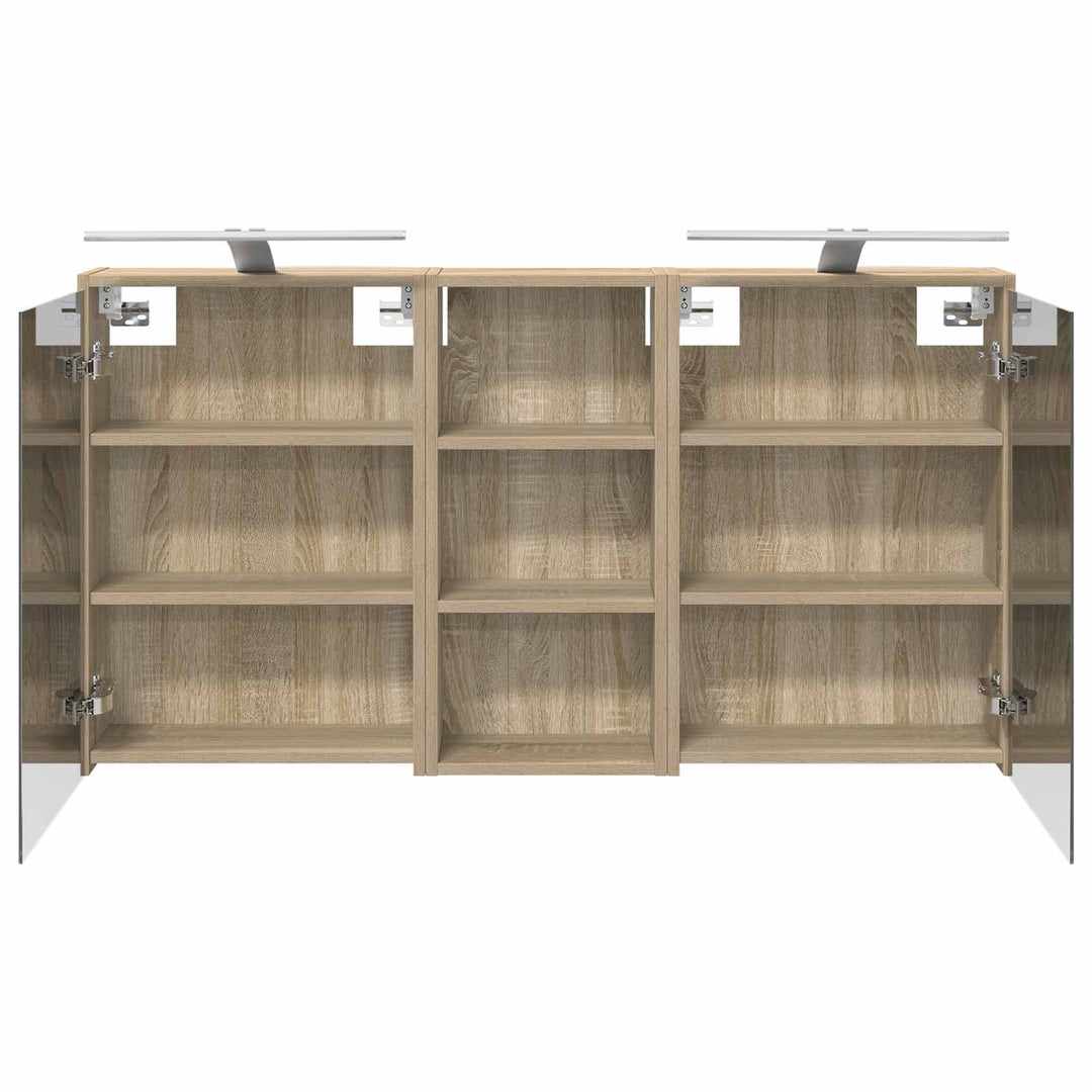 Badeværelsesskabsæt 3 pcs 116 x 16 x 62,5 cm Konstrueret træ