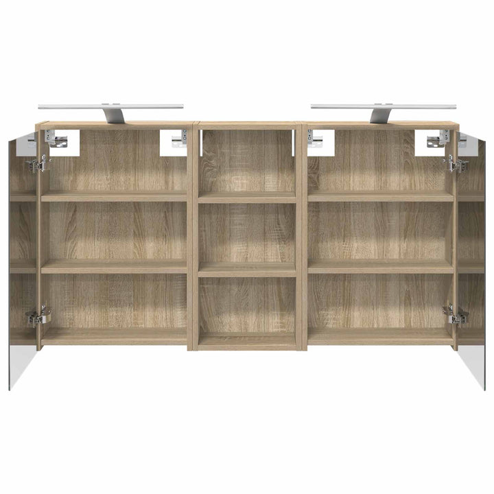 Badeværelsesskabsæt 3 pcs 116 x 16 x 62,5 cm Konstrueret træ
