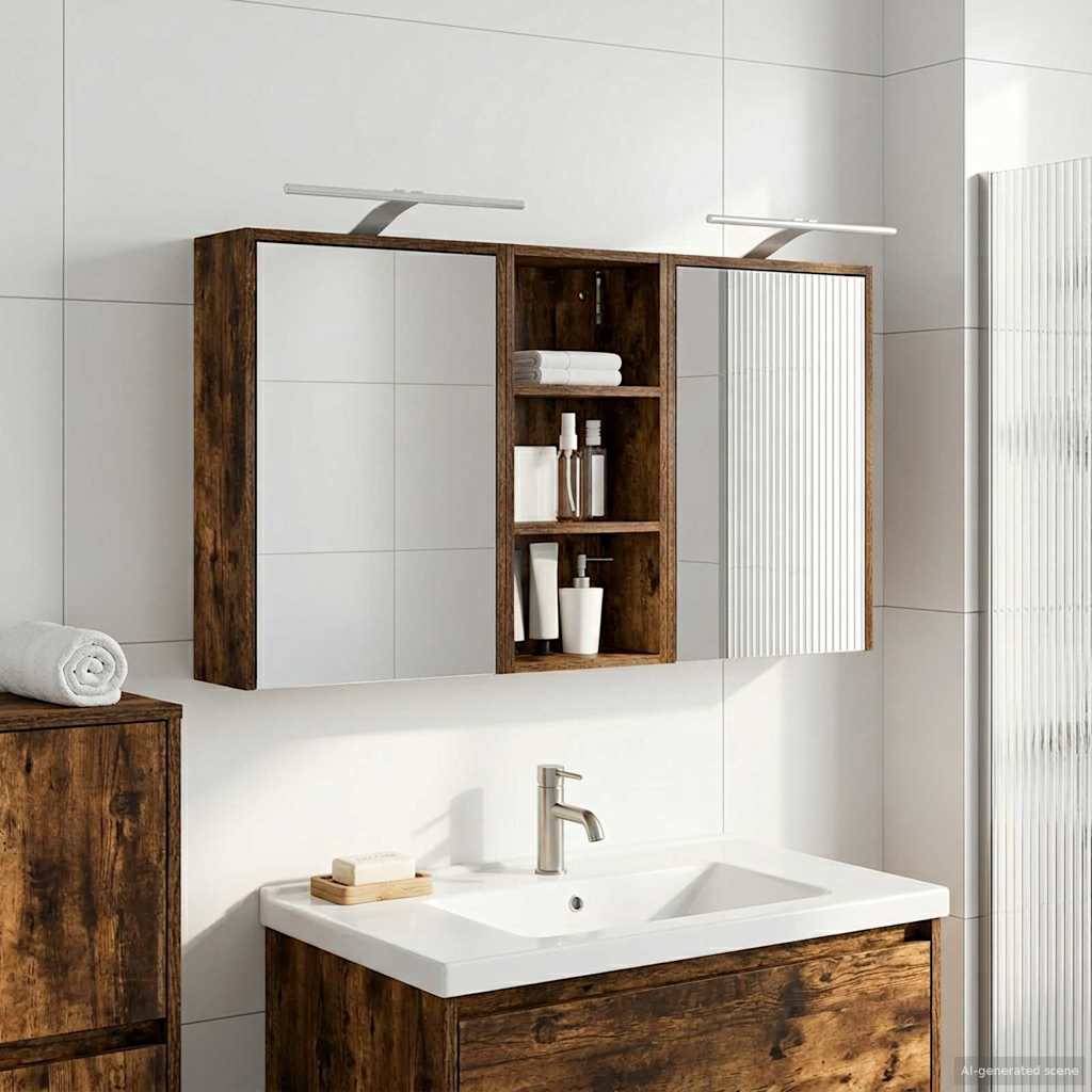 Badeværelsesskabsæt 3 pcs 116 x 16 x 62,5 cm Konstrueret træ