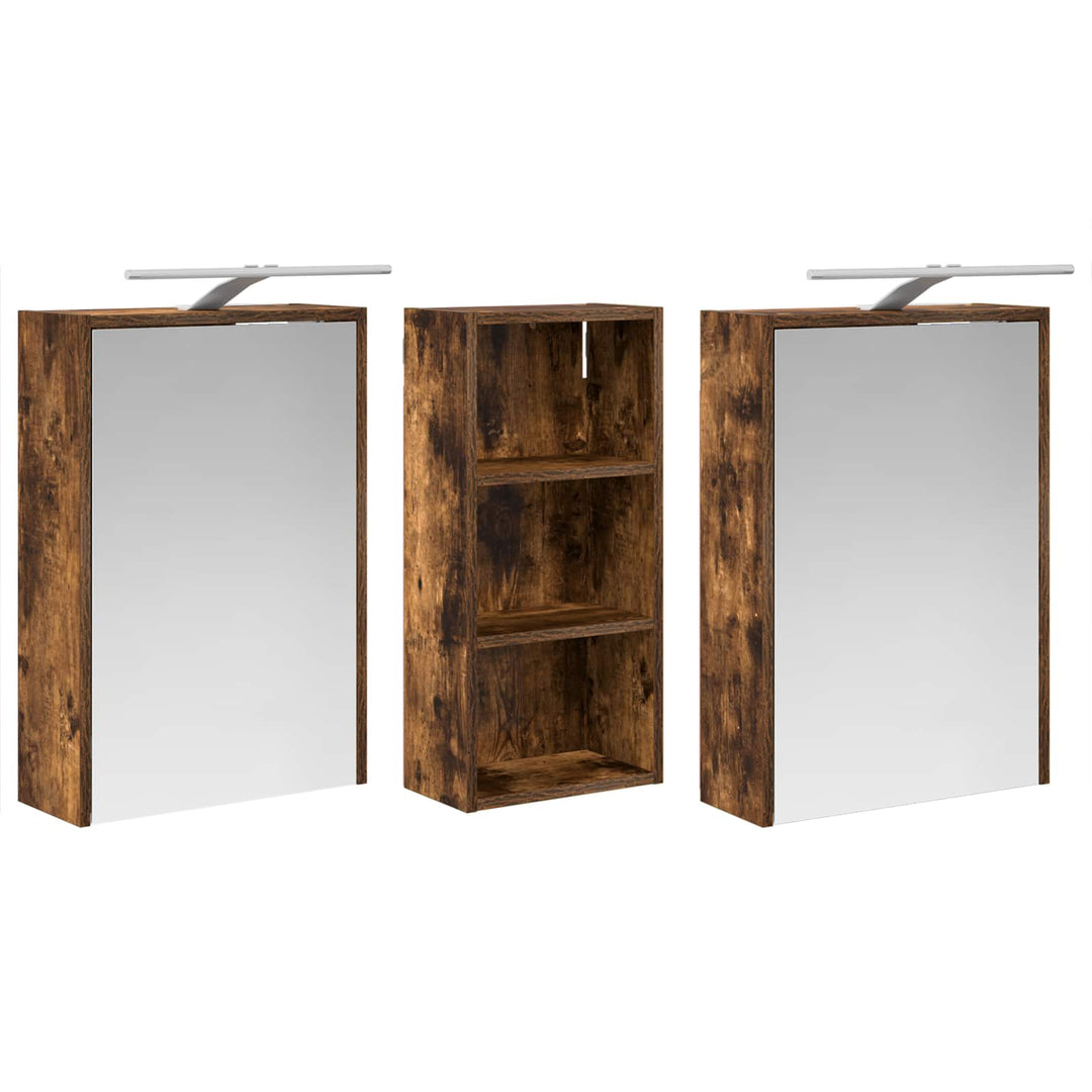 Badeværelsesskabsæt 3 pcs 116 x 16 x 62,5 cm Konstrueret træ